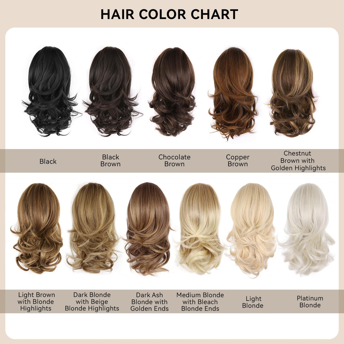 Clip on Ponytails for Women - 14 Inch Curly Ponytail Extension, Wavy Pony Tails Hair Extensions, Synthetic Hair Extensions Ponytail, Clip in Ponytail (Color: Dark Brown with Honey Blonde Highlights)