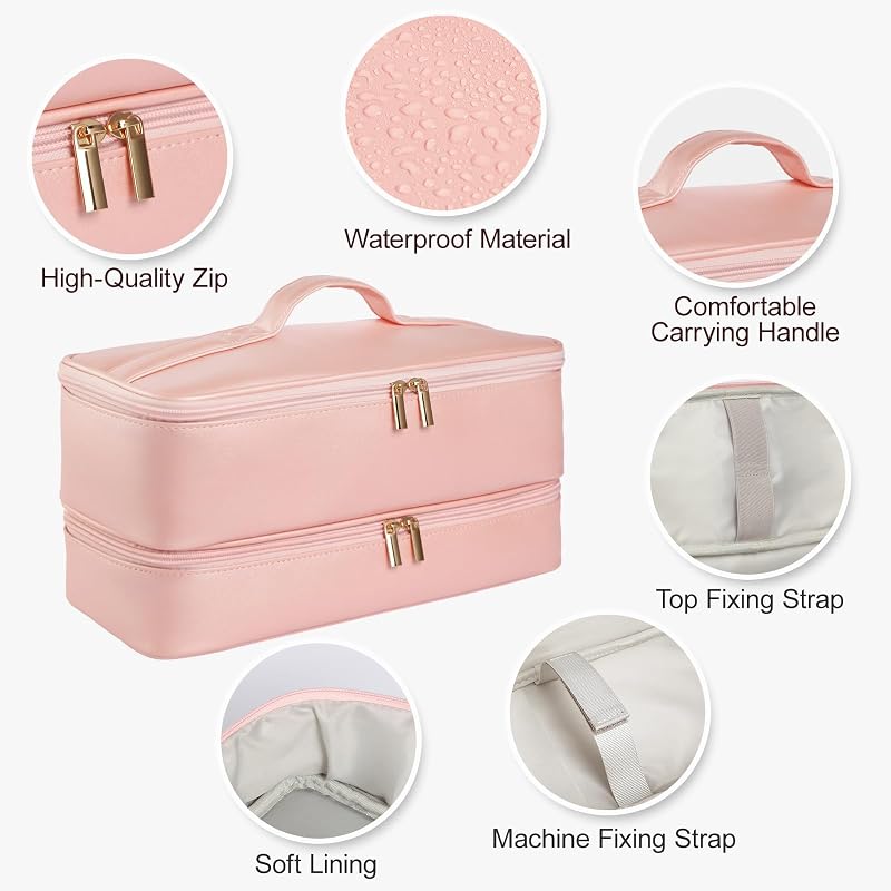 Double-Layer Carrying Case for Shark Flexstyle Rose Pink