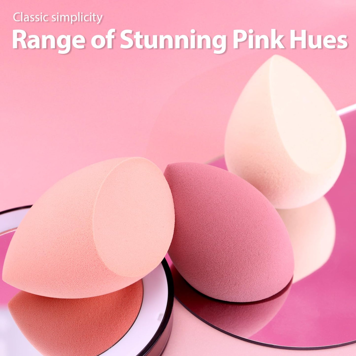 Makeup Sponge Set Foonbe Blender Sponges 7 Pcs for Liquid, Cream, and Powder, Latex Free, Multi colored Beauty Sponges with 1 Mini Sponge, Vegan & Cruelty-Free