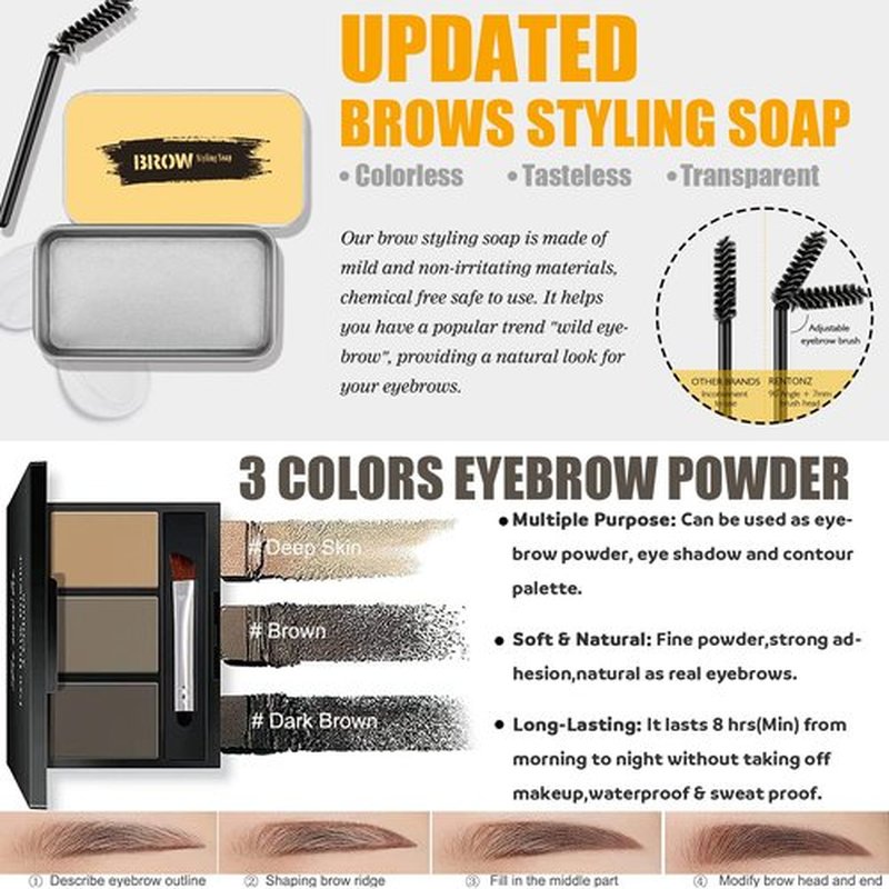 All in One Makeup Kit,Includes Naked Eyeshadow Palette,Liquid Foundation,Lipstick Set,Mascara,Makeup Brush,Makeup Sponge,Eyebrow Powder,Eyebrow Soap,Eyeliner Stamp, Primer,Contour Stick,Cosmetic Bag