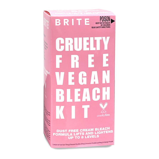 BRITE Vegan Hair Bleach Kit with Easy Apply Dust-Free Cream - Up to 8 Levels Lighter & Suitable for All Hair Types - Includes 80ml Developing Compound, 50ml Lightening Compound & Protective Gloves