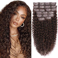 Variation JC #4+22 Inch: 22 Inch 110g 8-Clip Kinky Curly Hair Extensions, 100% Brazilian Remy