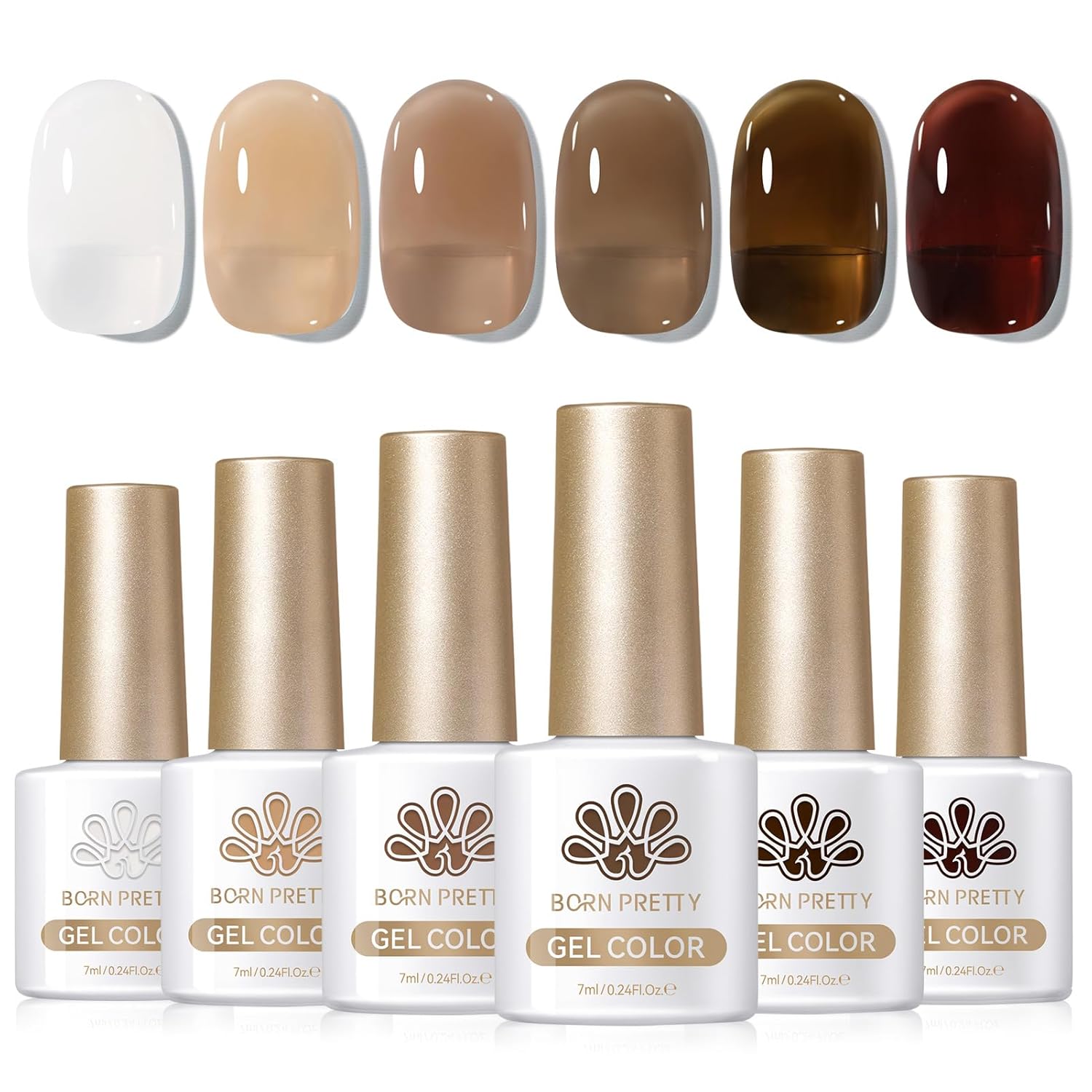 Born Pretty Neon Jelly Gel Nail Polish Set - Halloween Colors, Soak Off UV/LED for Salon & DIY