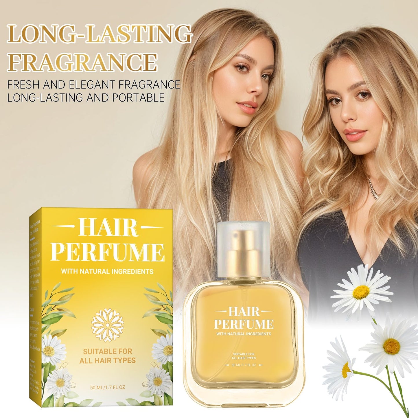 Hair Perfume for Women – Fresh Hair Fragrance with Honey, Coconut Oil, and Chamomile Extract, Odor-Removing, Nourishing & Long-Lasting Scent for Smooth and Beautiful Hair