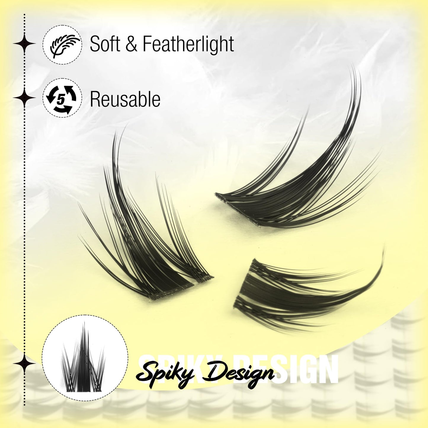 Manga Lash Clusters Anime Eyelash Clusters Spiky Individual Lash Extensions Natural Fairy Cluster Lashes 120 Pcs 11-17MM CC-Curly Cluster Eyelash Extensions Wispy DIY Lash at Home by Mavphnee