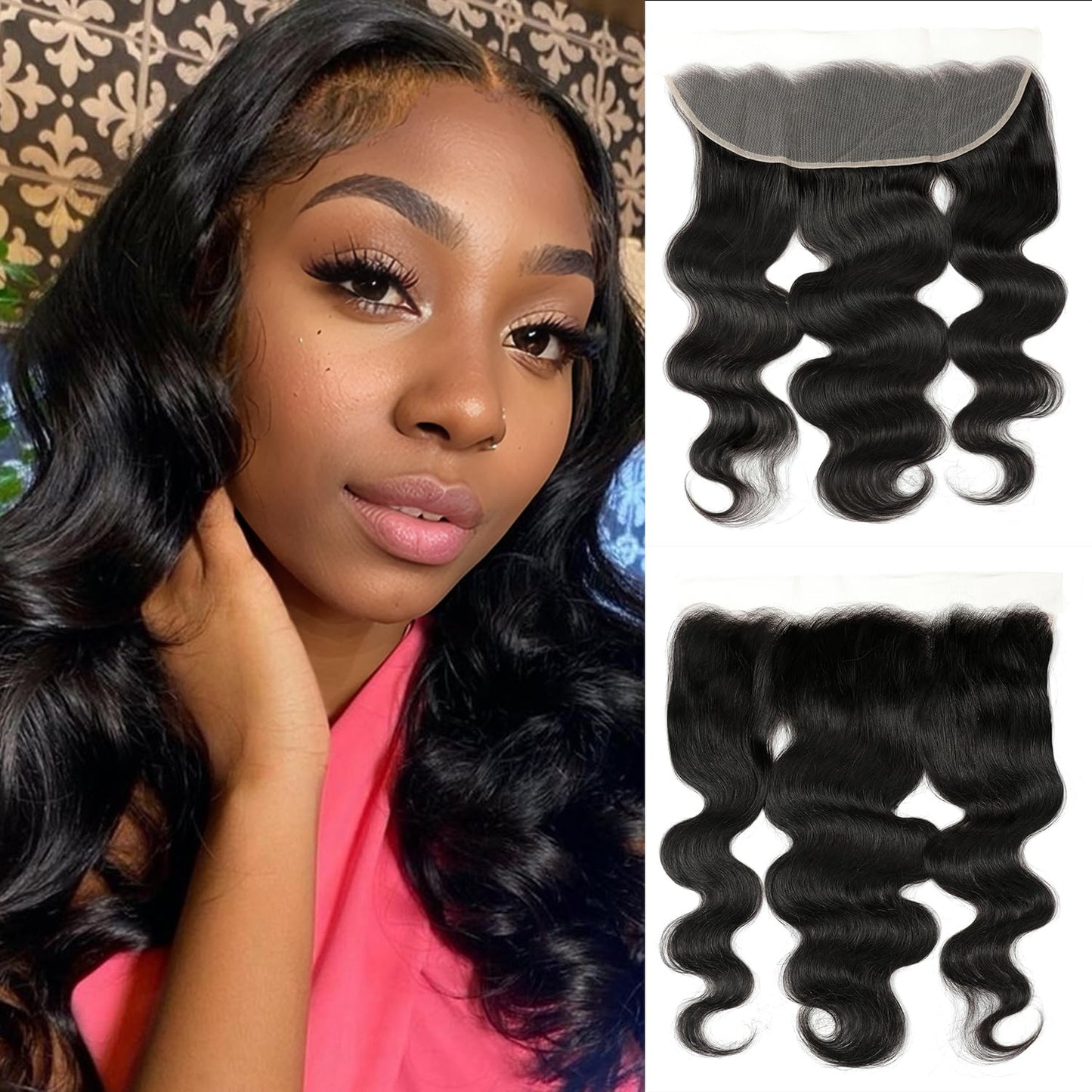 5x5 HD Lace Closure Body Wave Human Hair - Pre-Plucked Natural Hairline (10 Inch, Natural Color)