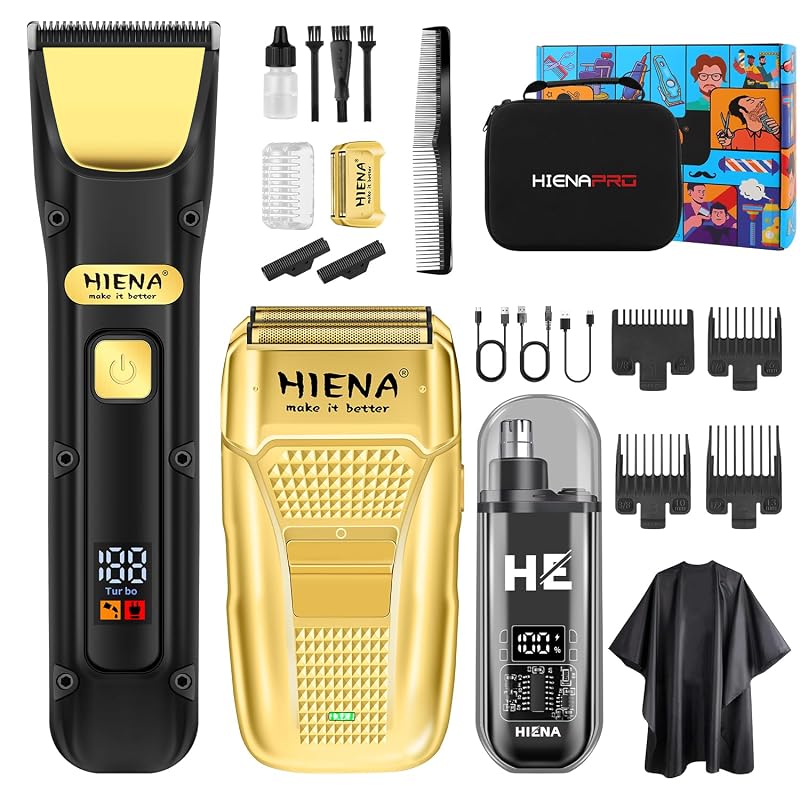 Professional Hair Clippers Kit for Men - Cordless Trimmer & Nose Ear