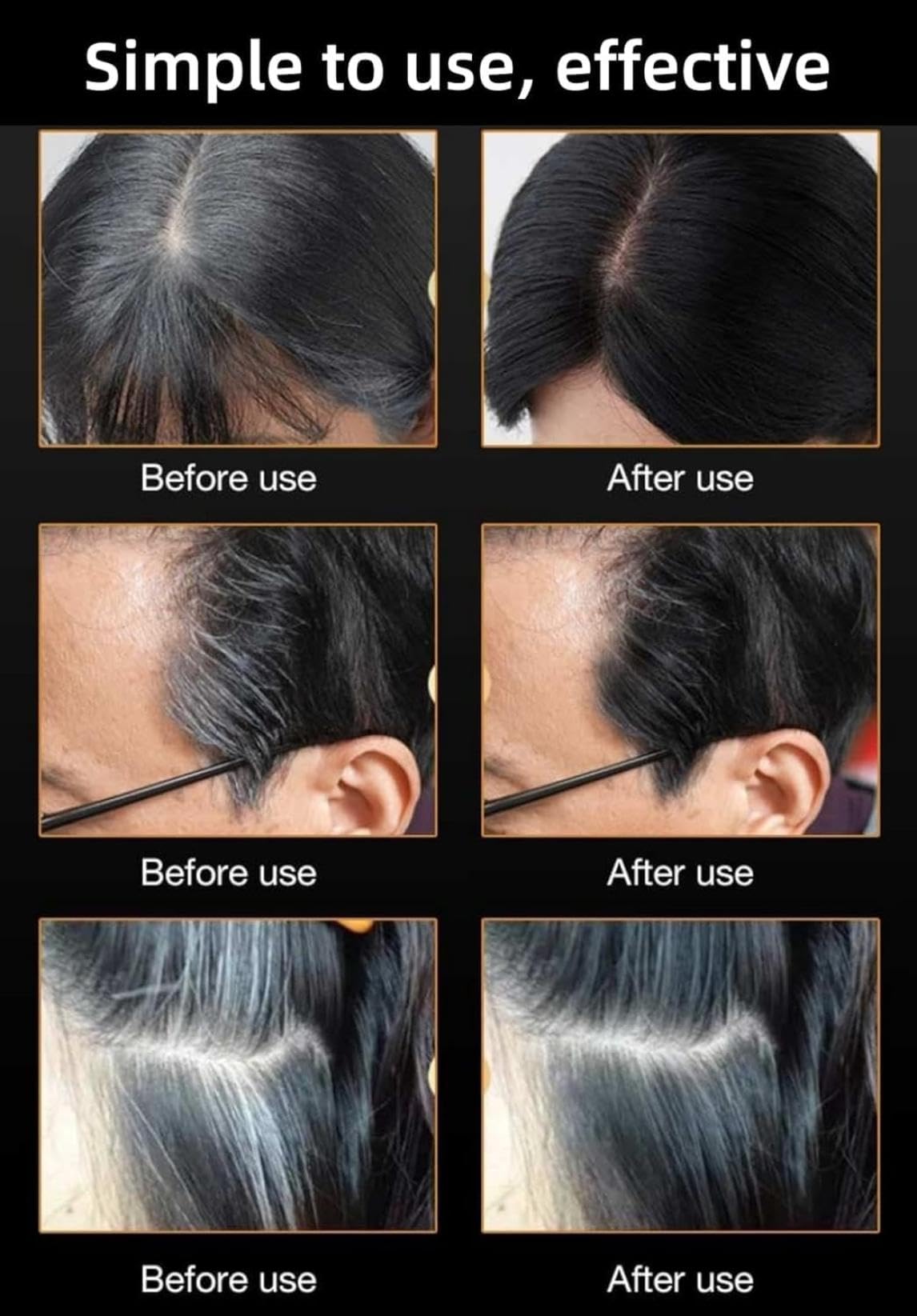 Comb Hair Dye, 2 in 1 Waterproof and Sweat-Proof Temporary Root Touch Up Tool, Black Hair Dyes with Combs Applicator, Portable Hair Colouring Cream for Women Men (Brown-2pcs, 1 Ounce)