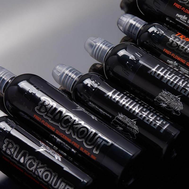 World Famous Tattoo Ink Blackout Ultra-Thin Black Ink - 8 oz, Cruelty-Free & Vegan