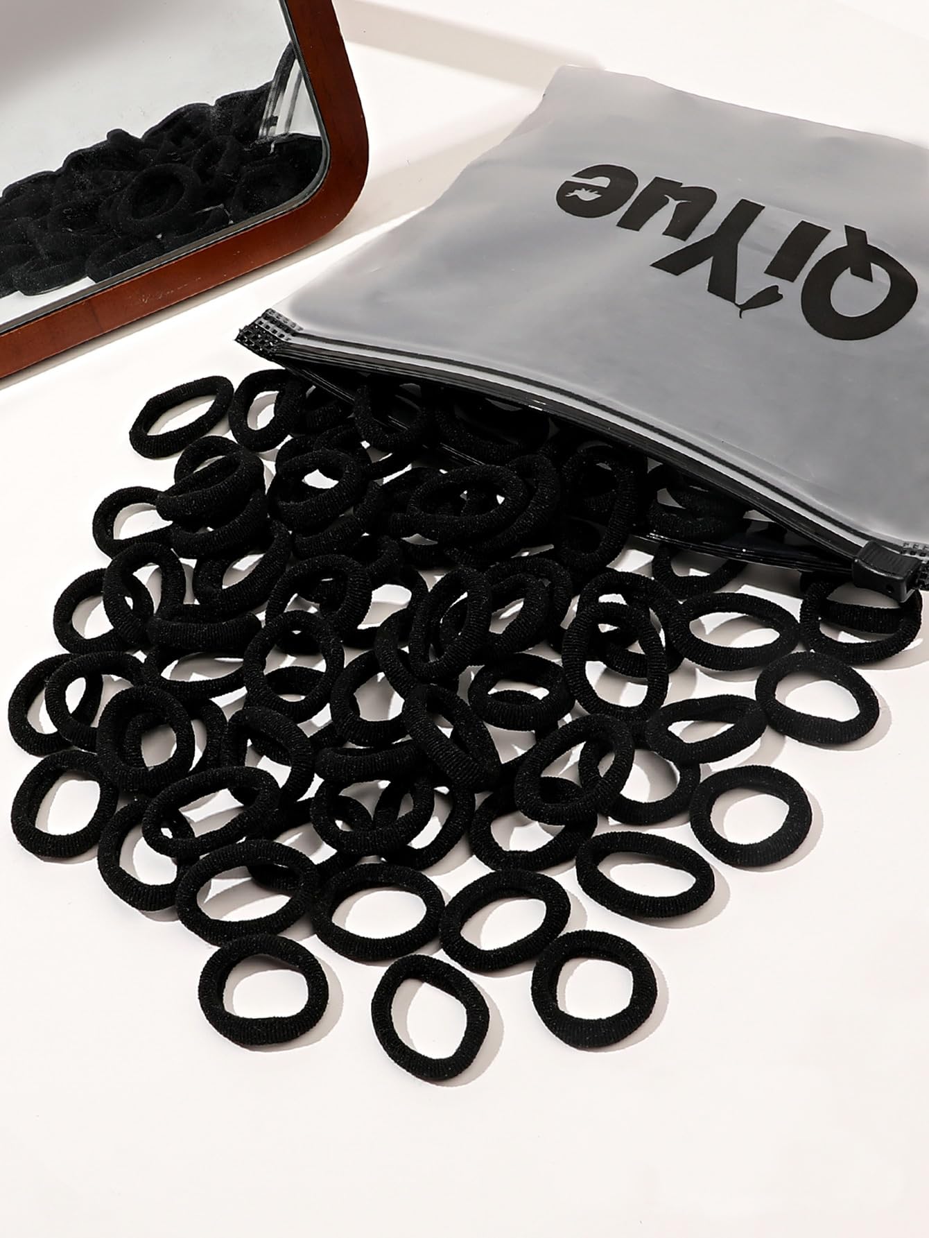 100 Pcs Hair Ties for Women - Cotton Seamless Rubber Ties,No Crease Pony Tail Elastic Hair Bands for Thick Thin Fine Hairstyles,No Damage.