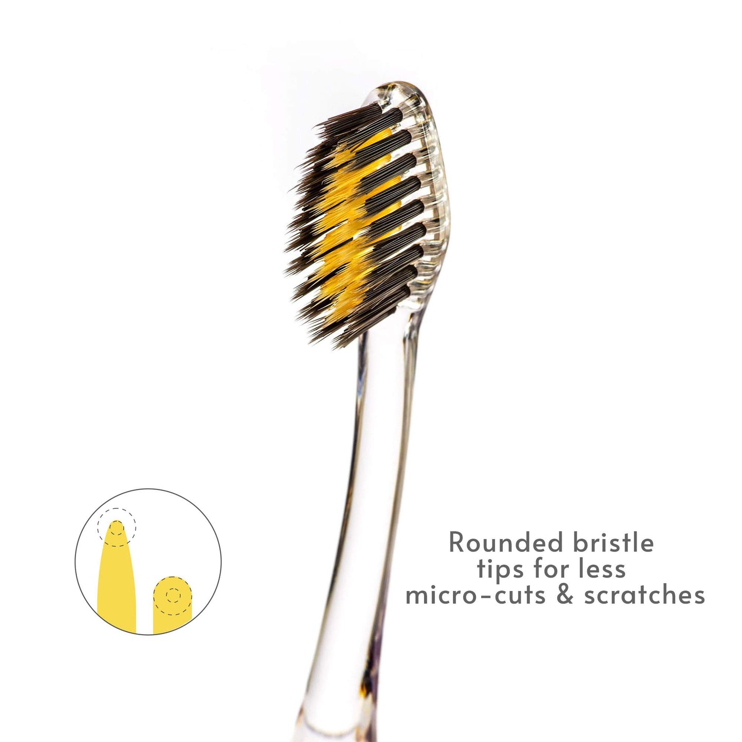 Nano-b Manual Toothbrush for Adults with Sensitive Gums, Gold & Charcoal Soft/Medium Bristles, Travel Case, Pink