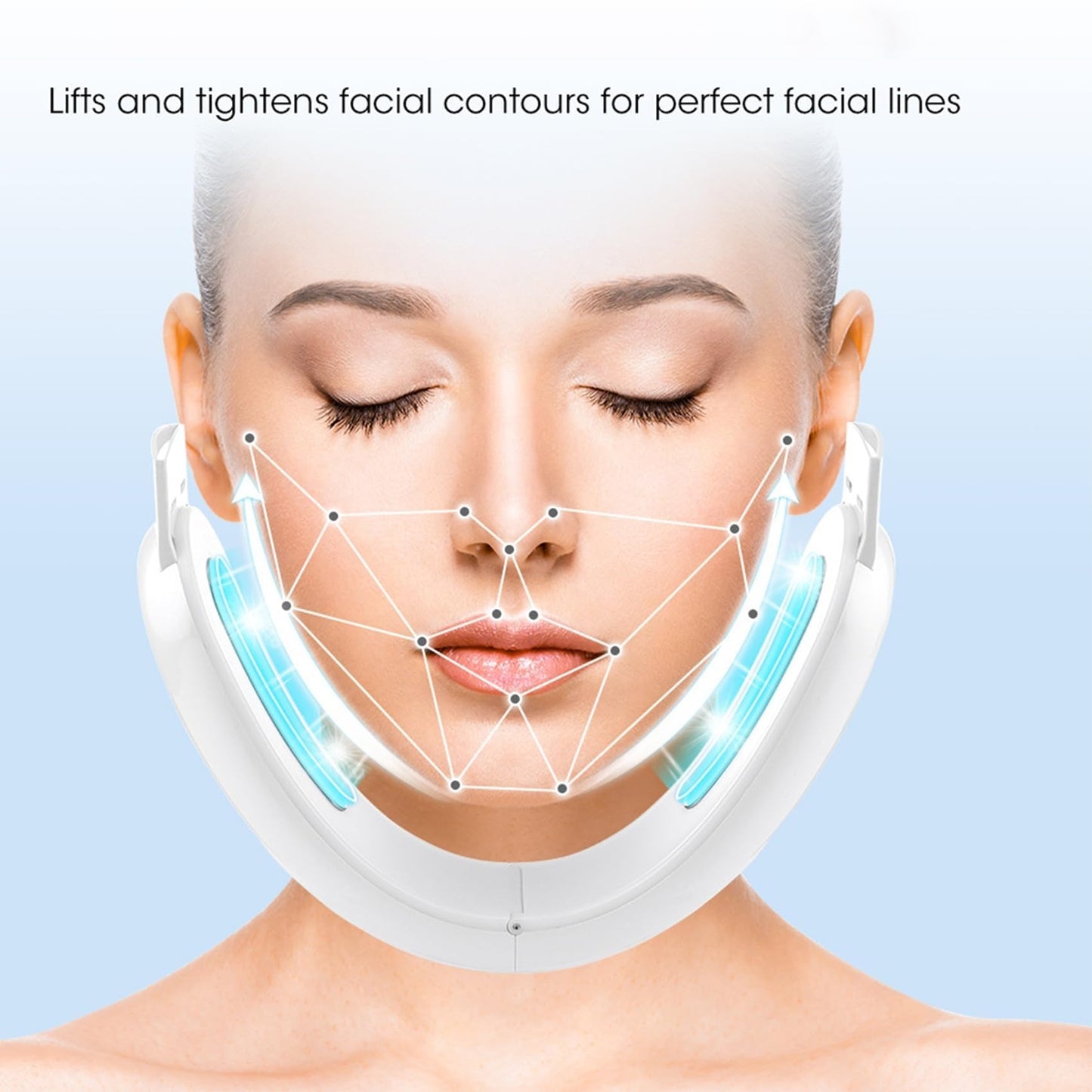 Contourflex 4-in-1 Massager for Face, Facial Sculpting Device for Double Chin,5 Modes & 15 Intensities, Tightens Jawline(White)