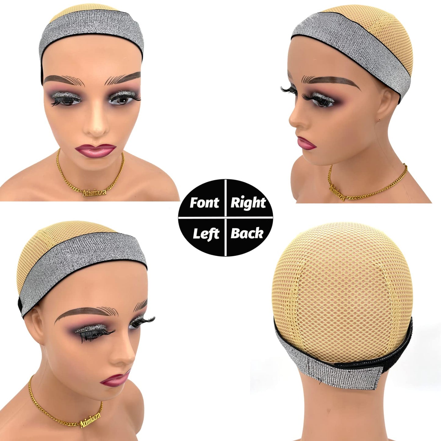Atimiaza 3 Pcs Elastic Bands for Wigs - Lace Melting, Edge Wrap to Lay Edges (Silver, Leopard, Black Pack)