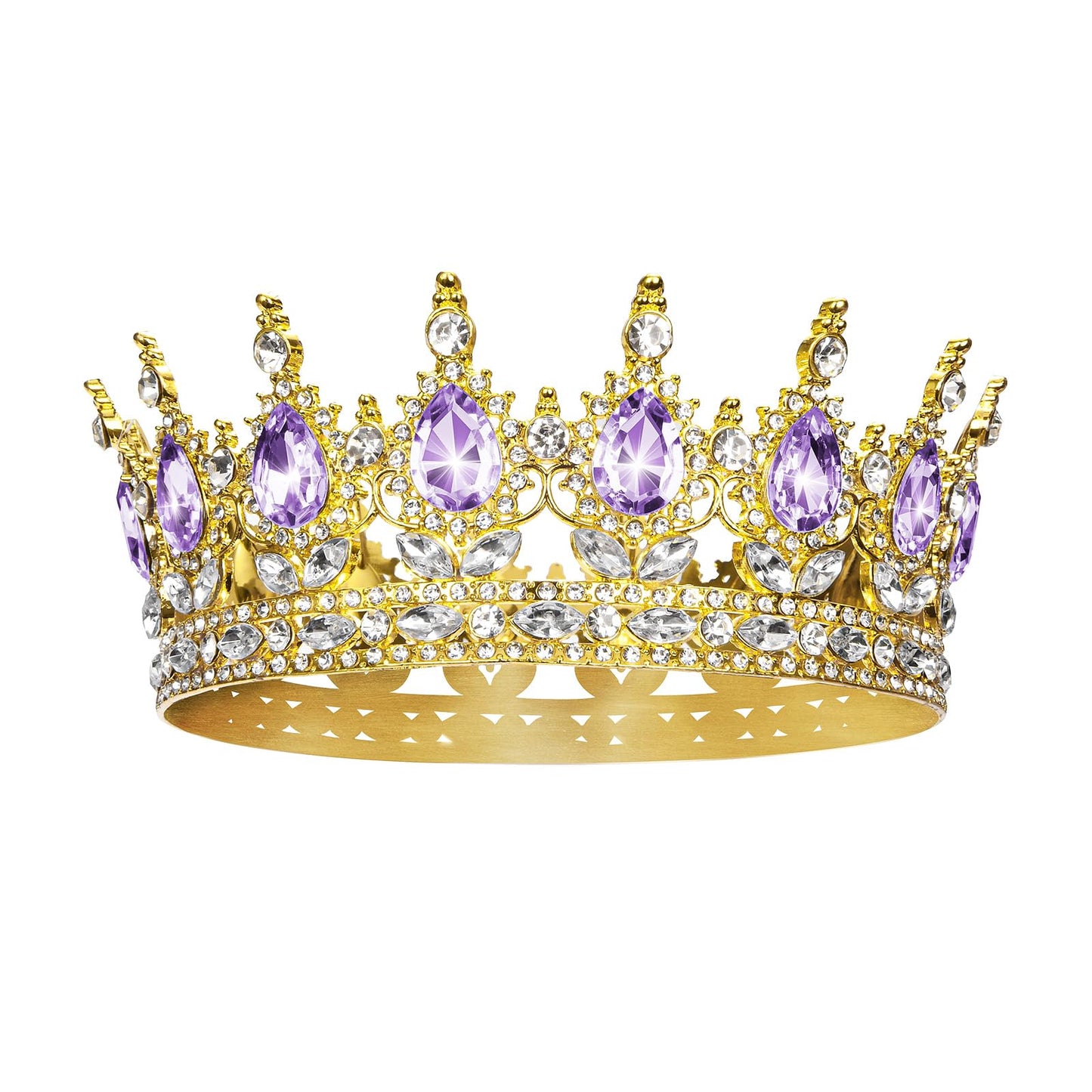 Onedor Gold Crown for Women Crystal Rhinestone Tiara Queen Headpiece for Wedding Prom Pageant Birthday Princess Theme Costume Party Hair Accessories and Cake Topper Decoration