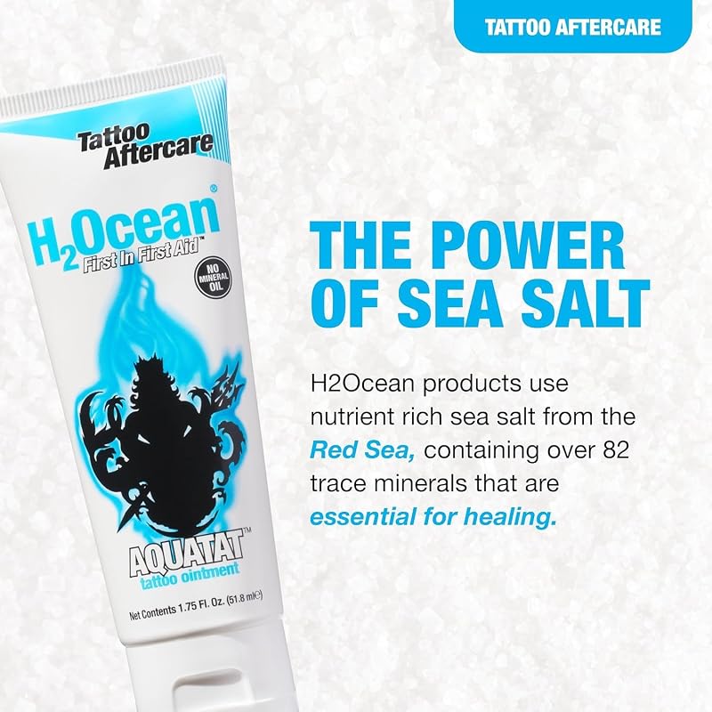 H2Ocean Aquatat Tattoo Healing Ointment 1.75 oz (Pack of 2) Fragrance-Free