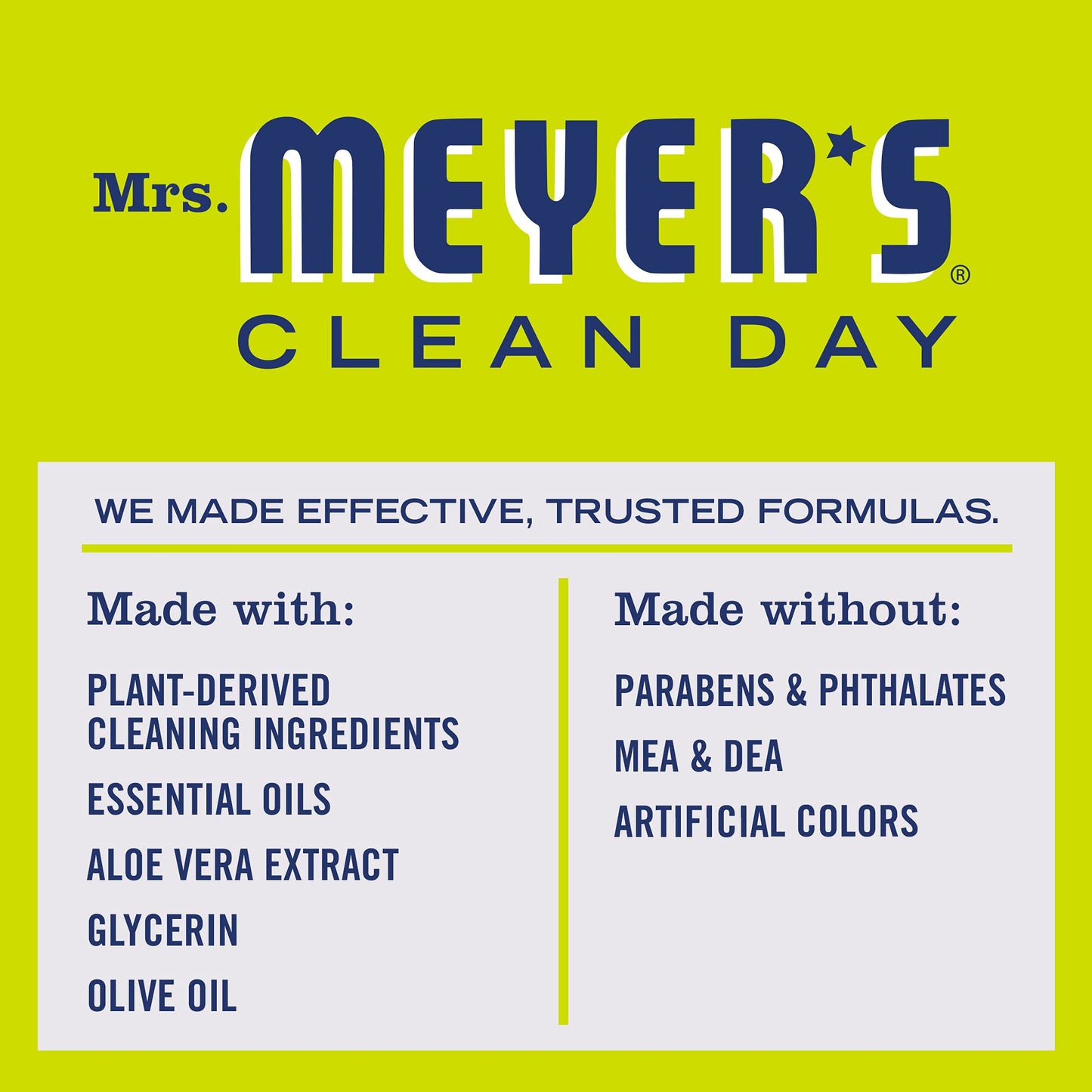 MRS. MEYER'S CLEAN DAY Liquid Hand Soap, Cruelty-Free, and Biodegradable Hand Wash Made with Essential Oils, Lemon Verbena Scent, 12.5 Oz (Pack of 3)