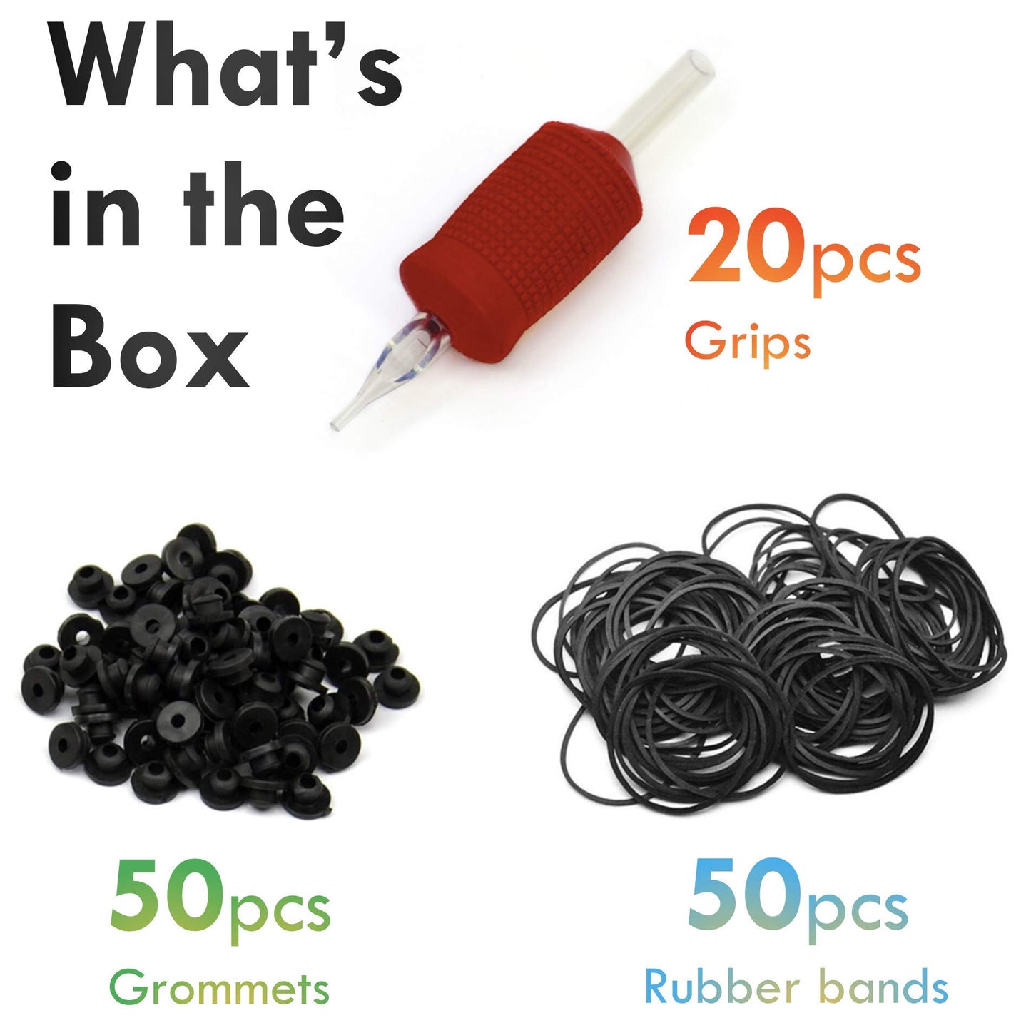 BEZTAT 25mm (1 Inch) Ultra Premium Clear Disposable Tubes w/Red Soft Silicone Grip- 20 Pack, Round Tip (5RT)