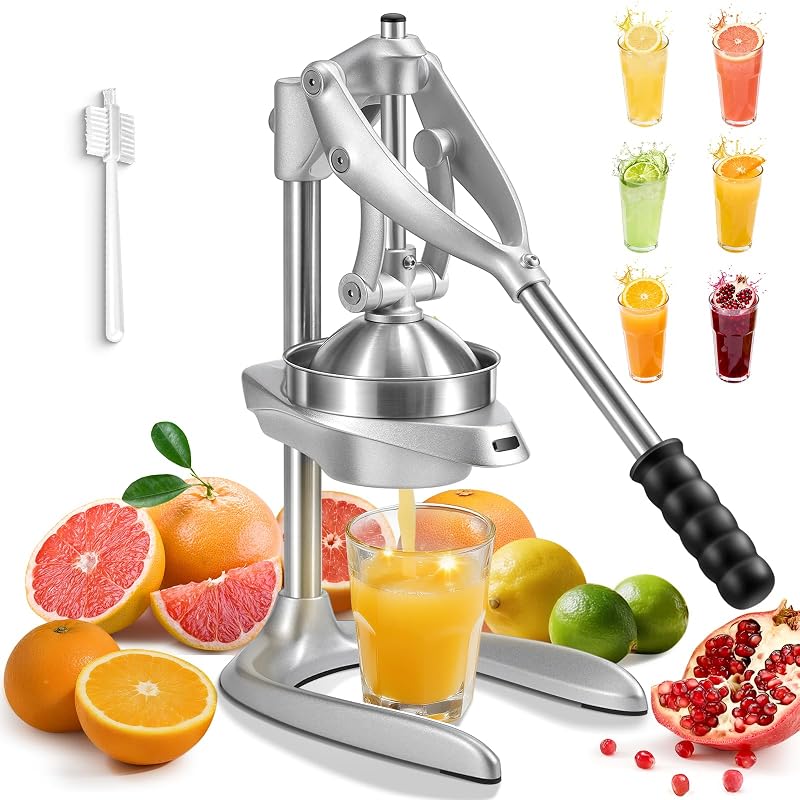 Manual Juicer – Easy Squeeze Stainless Steel Citrus Press with Ergonomic Lever