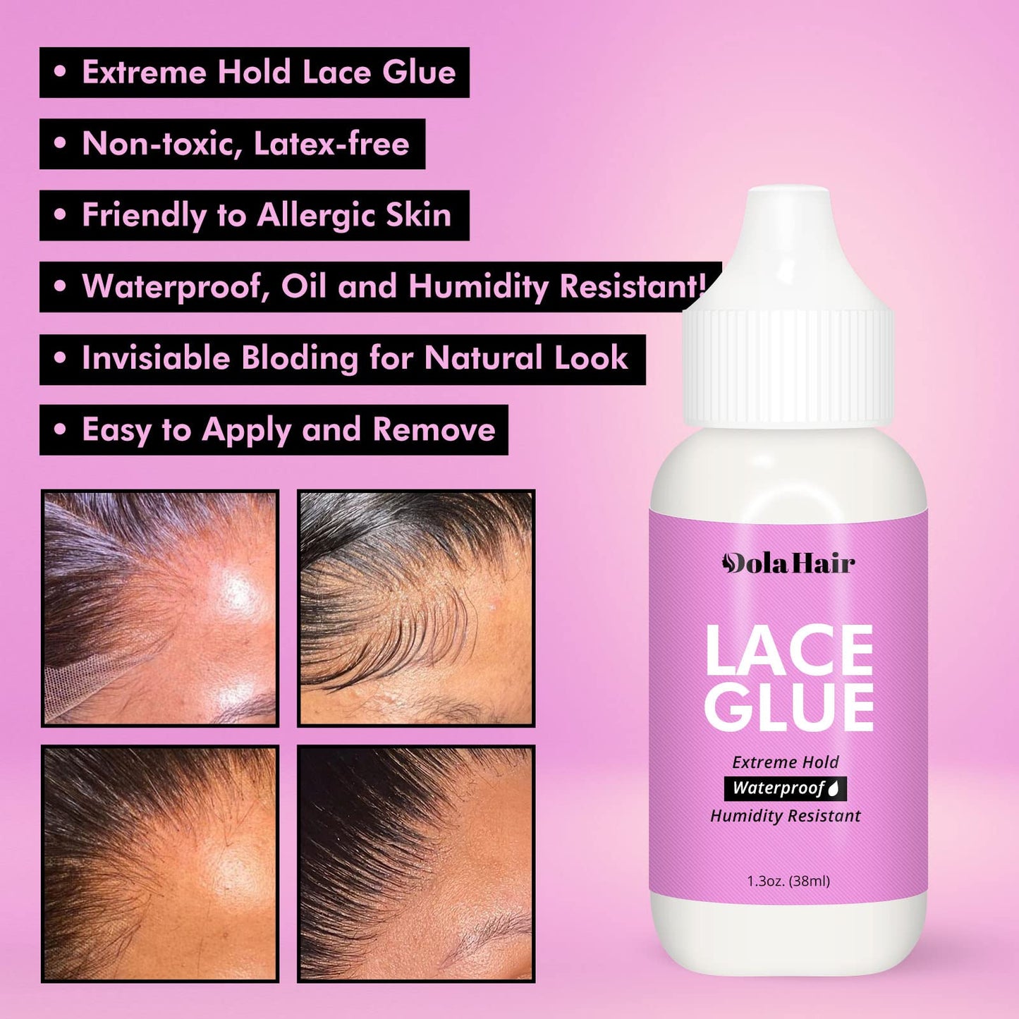 Dolahair Lace Wig Glue Kit - Waterproof Lace Front Glue for Wigs & Hair Replacement