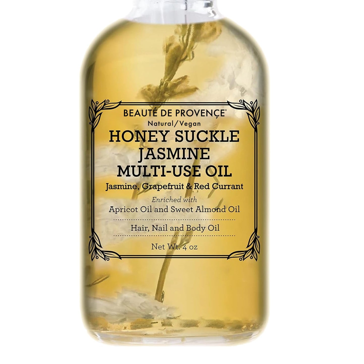 BEAUTE DE PROVENCE Multi-Use Face, Body & Hair Oil - Hydrates Skin, Restores Shine - With Apricot, Coconut Oil & Vitamin E - 4 Fl Oz