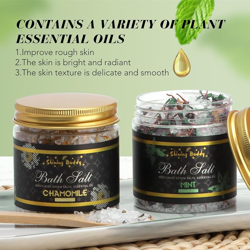 Relaxing Epsom Bath Salts Gift Set for Women - Soothing Lavender & Essential Oils