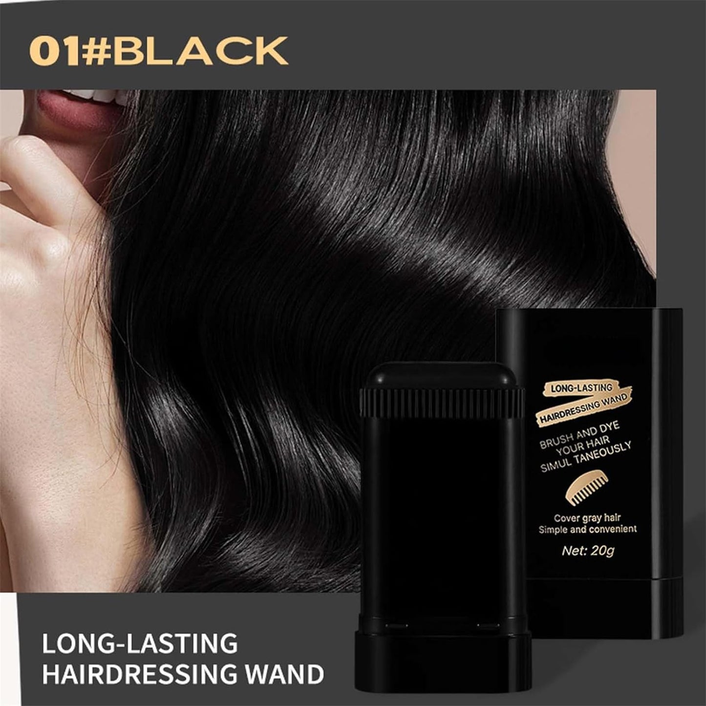 Bosuya Hair Dye Comb 20ml Waterproof, Bosuya Hair Dye Comb, Bosuya Hair Dyes Stick, Instant Comb Hair Dyes For Men & Women, Waterproof And Sweat-Proof (Coffee)