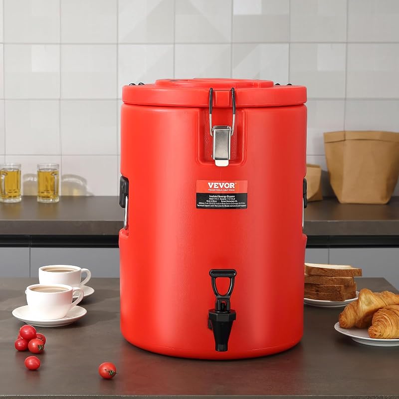 4.5 Gal Stainless Steel Insulated Beverage Dispenser with Spigot - Dual-Layer Hot & Cold Server (9.2 L) - Food-Grade, Leak-Proof