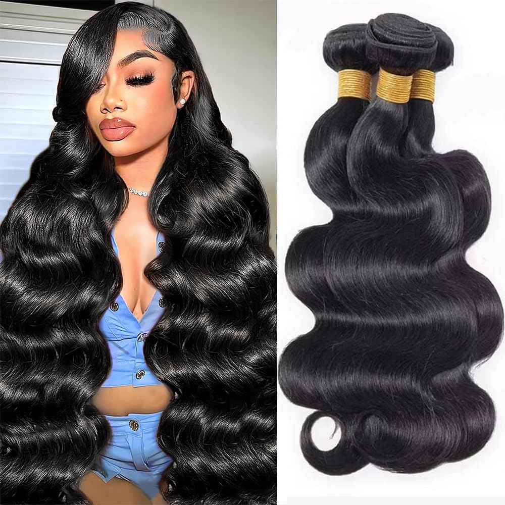 Bundles Human Hair Body Wave 18 20 22 Inch 12A Quick Weave Human Hair Bundles Natural Black Hair Extensions