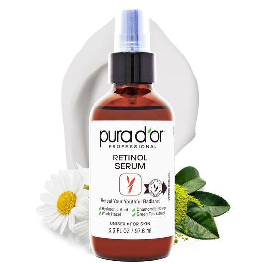 Retinol Serum 3.3 Oz - Anti-Aging Night Treatment for Radiant Skin - Natural Vitamin A & Collagen Booster
