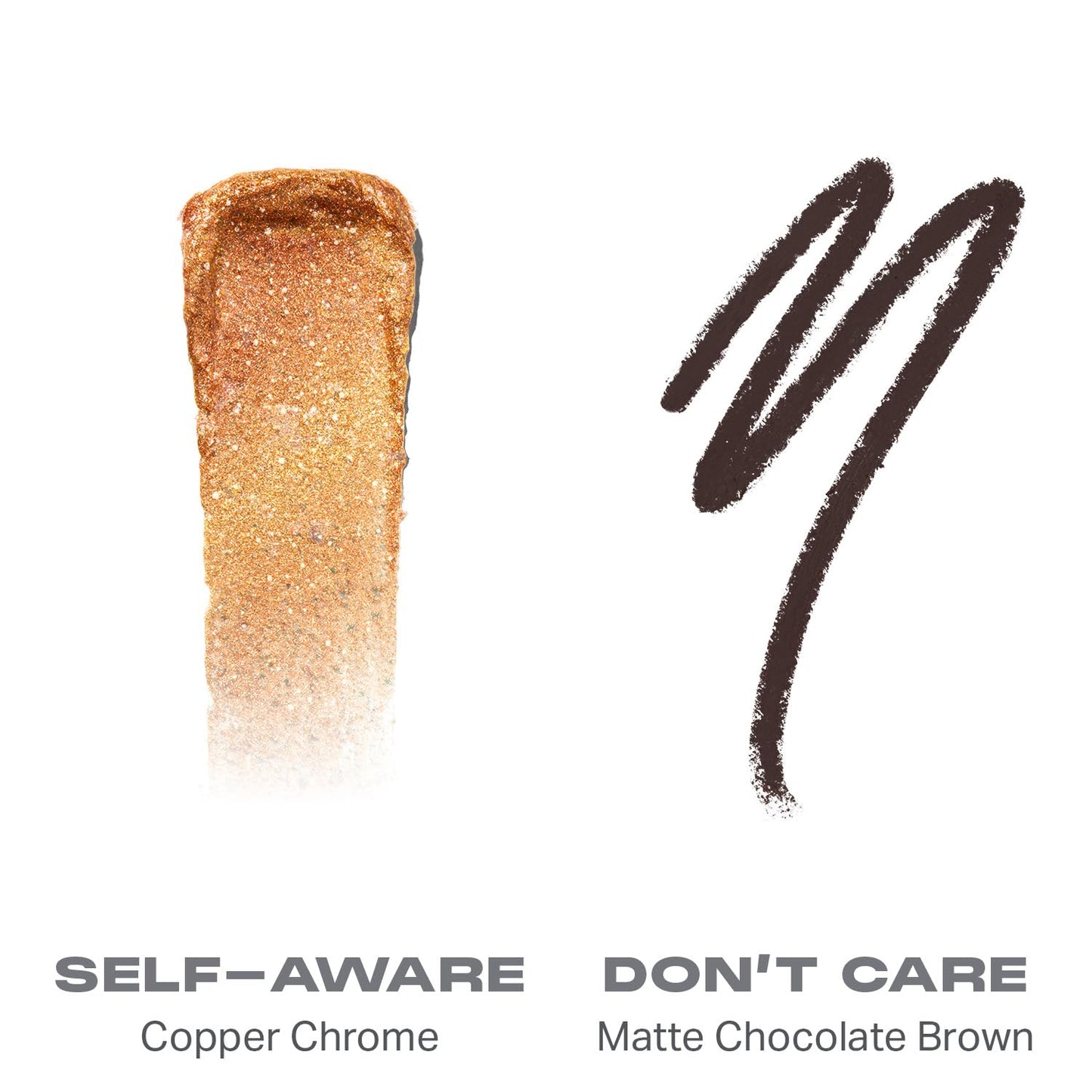 Morphe Mixed Signals Dual-Ended Eyeshadow Stick - Cream Eyeshadow Pigment & Chrome Liquid Flakes for Bold, Layered Eye Makeup Looks - Self Ware/Don't Care (0.96 oz)