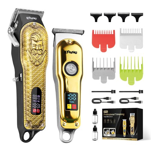 ENSSU Professional Hair Clippers for Men, Cordless Barber Clippers and Trimmers Set, Men's Hair Clippers for Hair Cutting with LED Display, Men's Grooming Kit