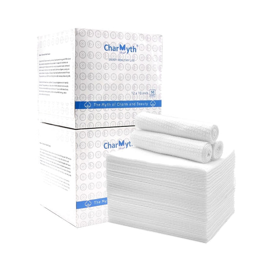 Charmyth Disposable Face Towels XL 100 Count - Extra Thick Soft Makeup Remover Wipes for Sensitive Skin Degradable Facial Cleansing Towels