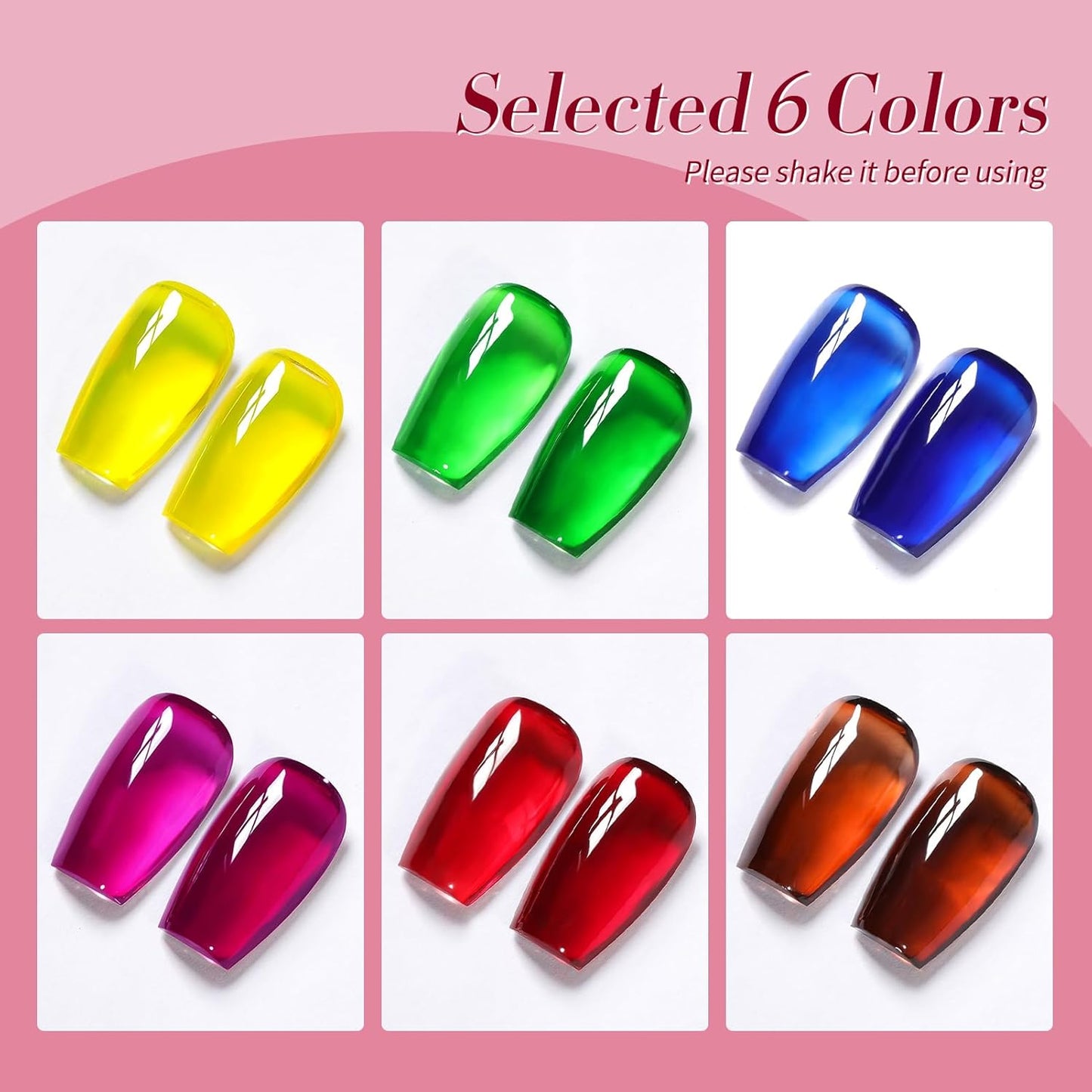 Born Pretty Neon Jelly Gel Nail Polish Set - Halloween Colors, Soak Off UV/LED for Salon & DIY