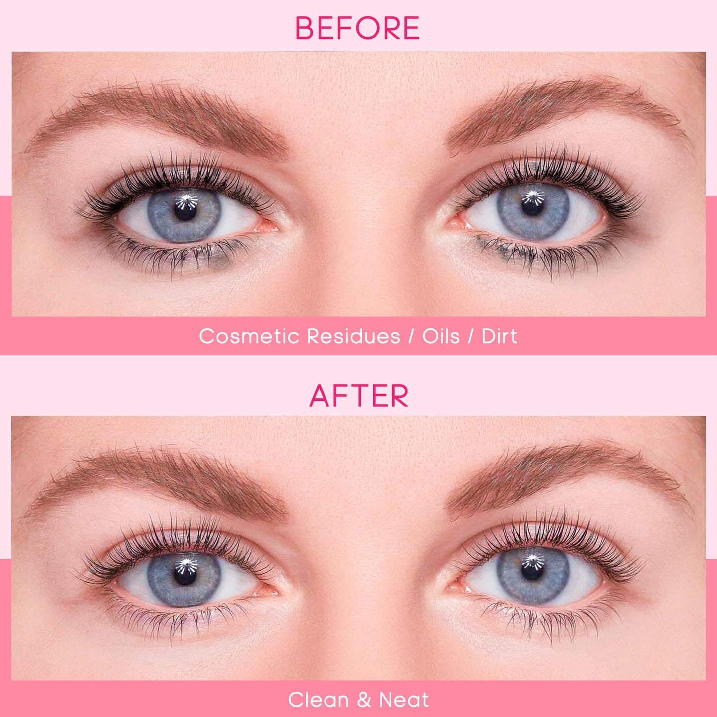 Buqikma Lash Cleaning Kit - Lash Shampoo Kit Eyelash Extension Cleanser for Extensions 60ML with Rechargeable Handheld Lash Fan Dryer Mascara Brush Rinse Bottle Makeup Cleansing Foam for Lash Care