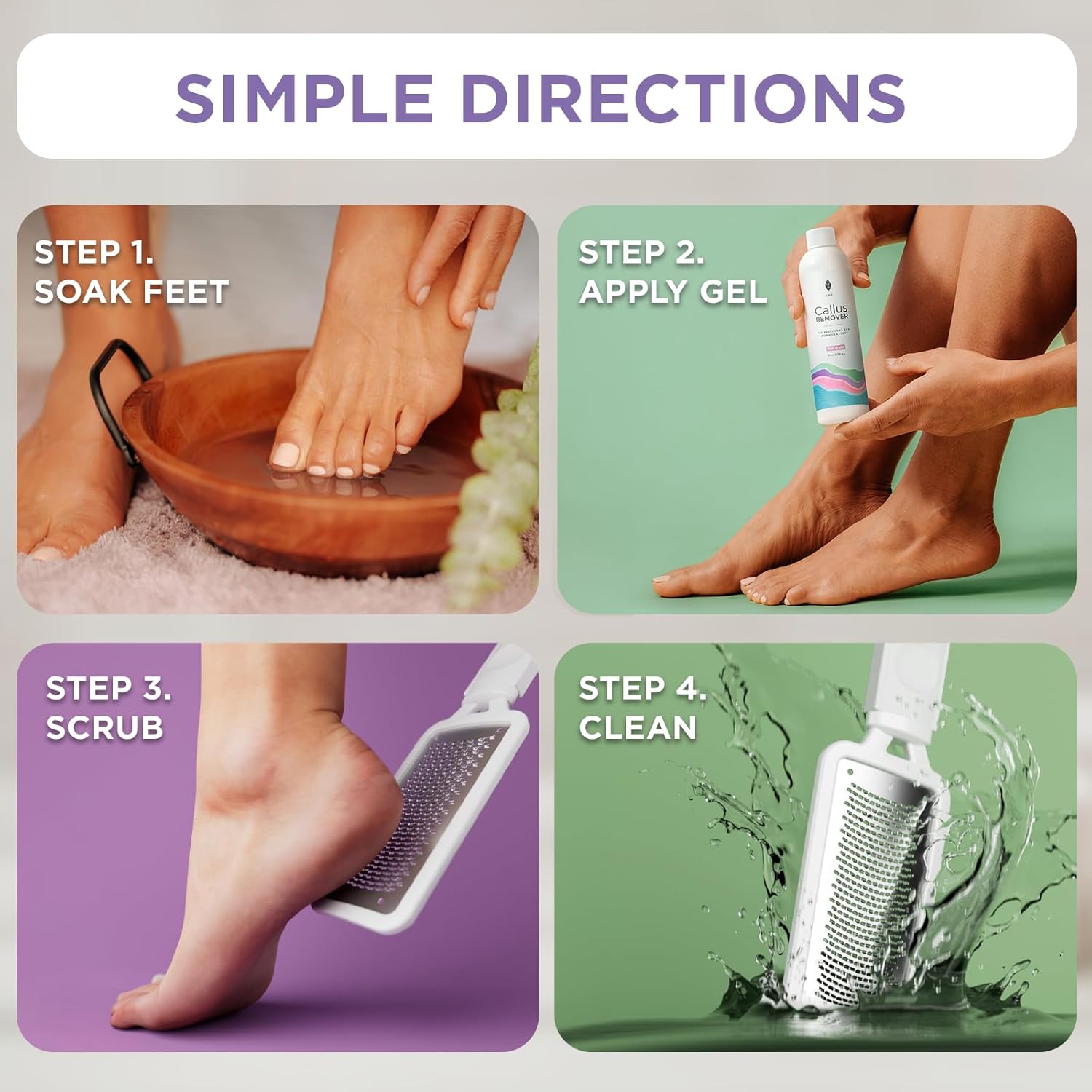 Lee Beauty Professional Callus Remover for Feet - Original, Powerful Formulation - Extra Strength Gel, Home Pedicure Foot Spa Results - Cracked & Dead Dry Skin Supplies - 8 Oz