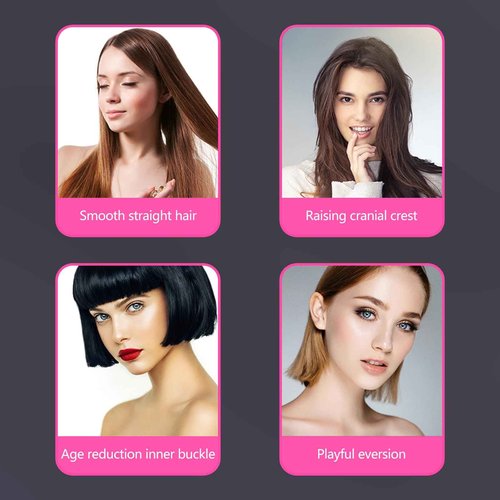 Cordless Straightening Brush, Rechargeable Ionic Straightening Brush, Wireless and Portable Straightening Brush, Women's Mini Straightener for Home & Travel (Black)