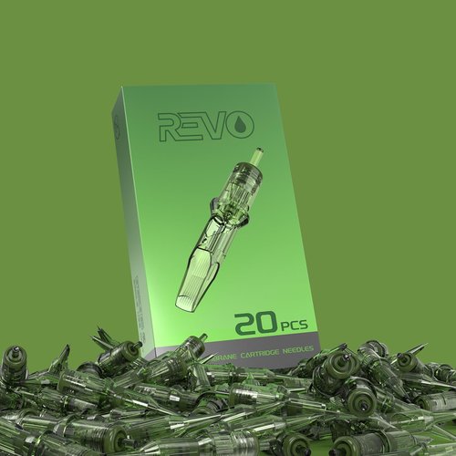 INKin REVO Tattoo Cartridge Needles 7RS #12 Standard 0.35mm Round Shader, Professional Tattoo Needles With Precise Positioning System Stay-Sharp Needles Extra Long Taper 20Pcs For Tattooing(R1207RS)