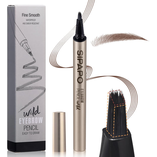 Microblading Brow-Fection Eyebrow Pen – Waterproof Smudge-Proof Liquid Eyebrow Tattoo Pen for Hair-Like Strokes, Long-Lasting Precision Eyebrow Pencil for All-Day Wear(02 Honey Tea Brown)