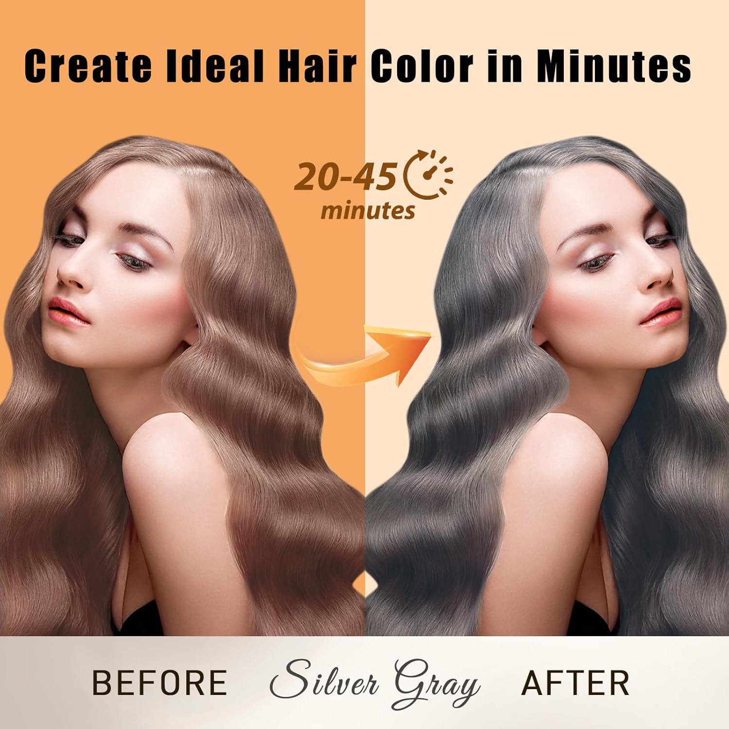 Natural Dark Coffee Hair Dye Shampoo 3-in-1 for Long-Lasting Gray Coverage - 16.9 Fl Oz