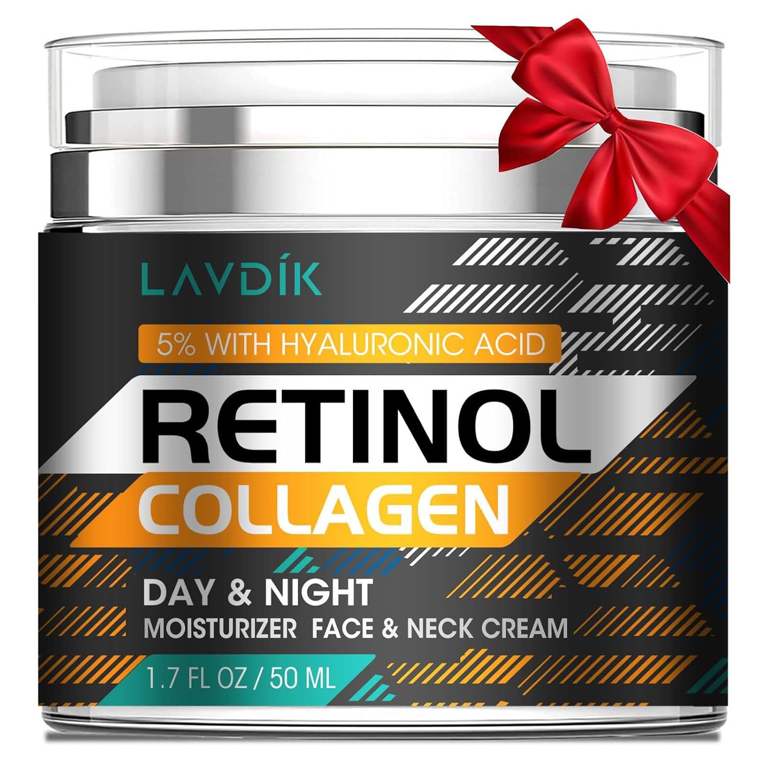 Retinol Cream for Face with Hyaluronic Acid, Moisturizer Anti Aging Collagen Cream for Women and Men, Reduce Wrinkles, Fine Lines, Day and Night,1.7 Fl Oz