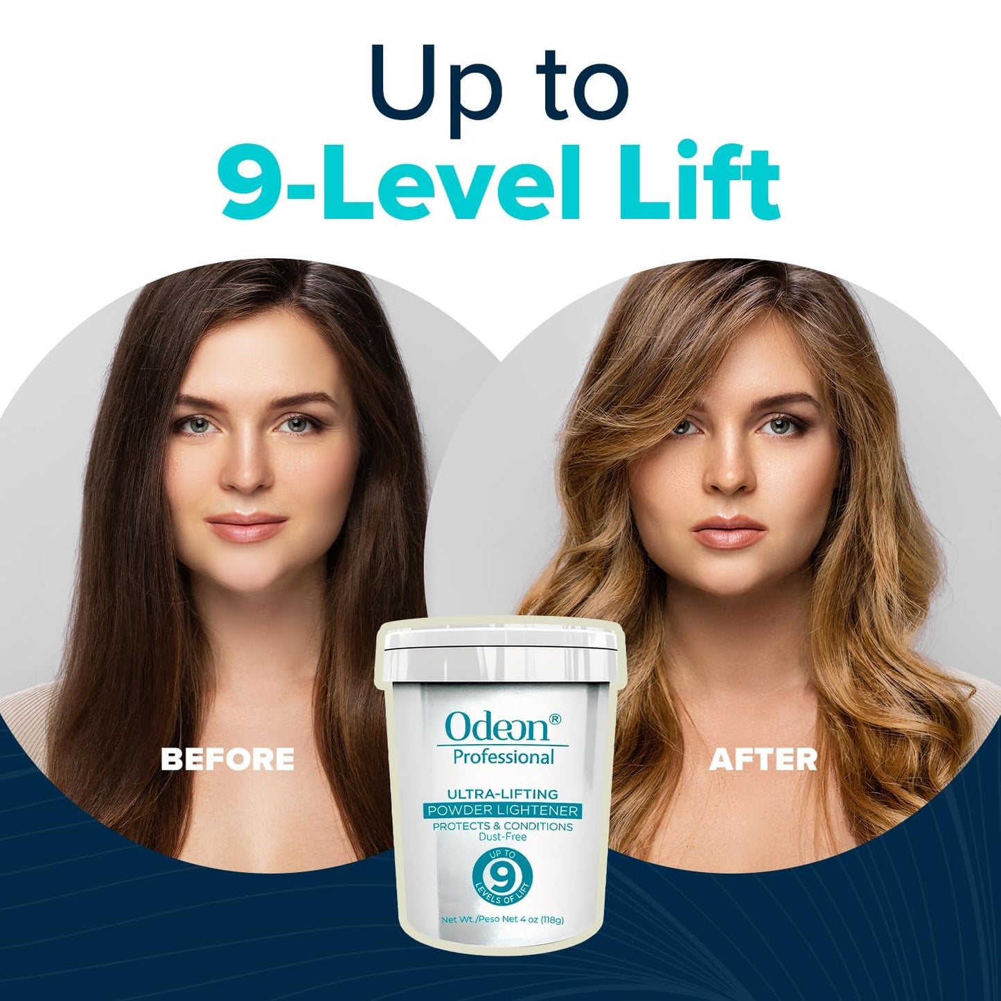 Odeon Professional Ultra-Lifting Powder Lightener - Lifts Up to 9 Levels, Dust-Free Formula for Balayage, Highlights & Full Bleach - Trial Size Hair Bleach Powder