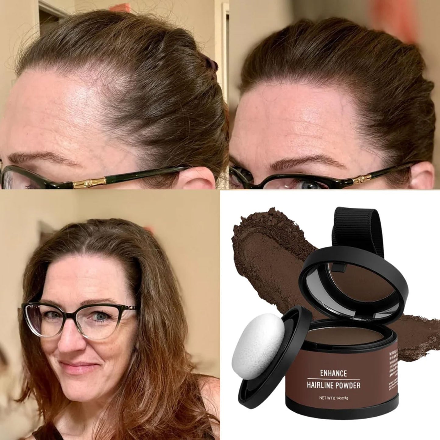 Owlfade - Precision Hairline Powder, Jolly Owls Hairline Shadow Powder, Owl Fade Natural hair Root Touch Up powder, Long-Lasting & Waterproof for Women Men (Hazel Brown+Medium Blonde, 1)