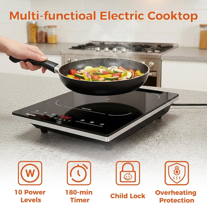 Single Burner Electric Stove Induction Cooktop 1600W 110-120V Portable