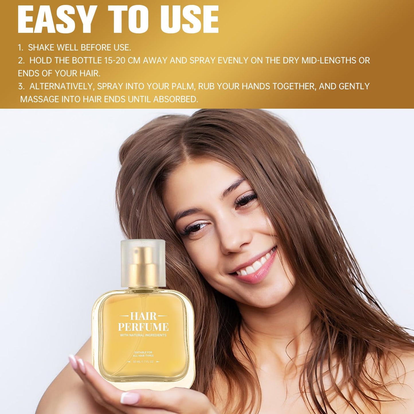 Hair Perfume for Women – Fresh Hair Fragrance with Honey, Coconut Oil, and Chamomile Extract, Odor-Removing, Nourishing & Long-Lasting Scent for Smooth and Beautiful Hair