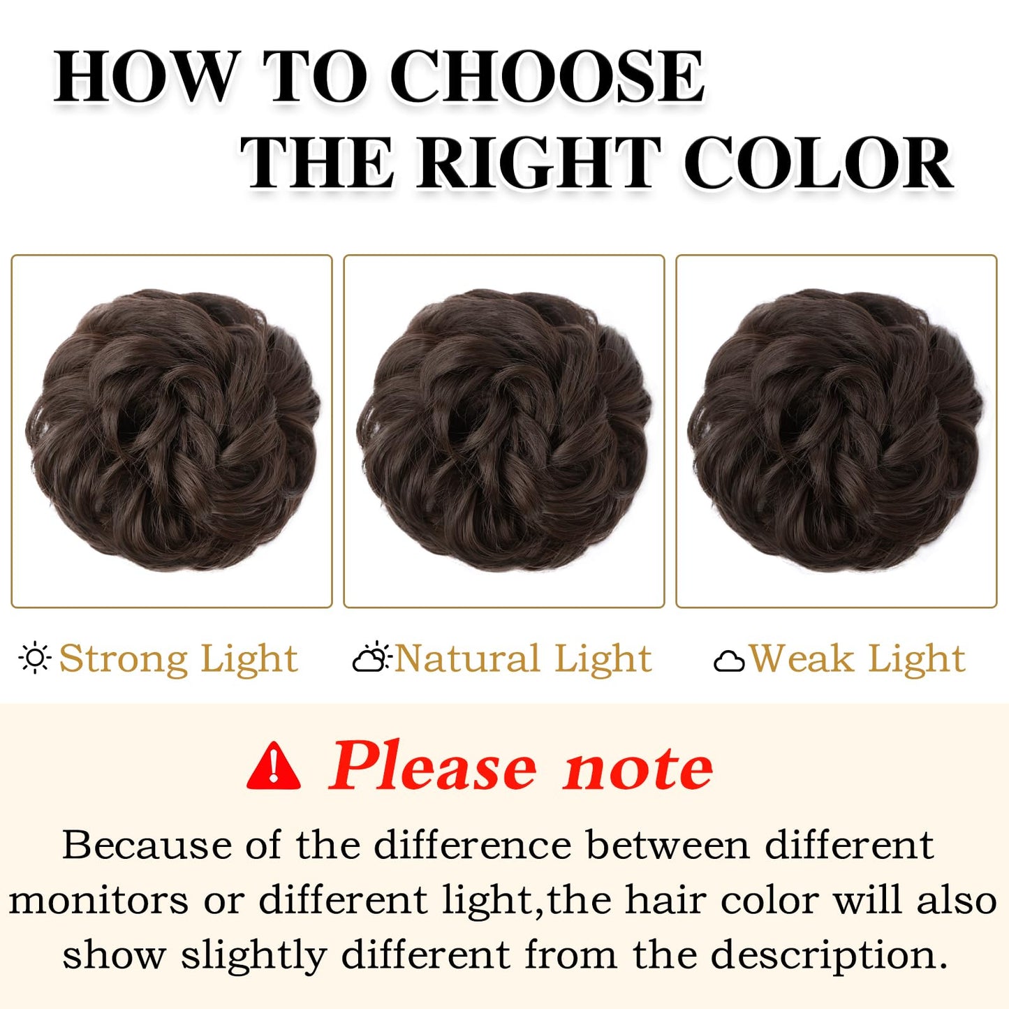 MORICA 1PCS Messy Hair Bun Hair Scrunchies Extension Curly Wavy Messy Synthetic Chignon for Women (1-6#(Dark Brown))