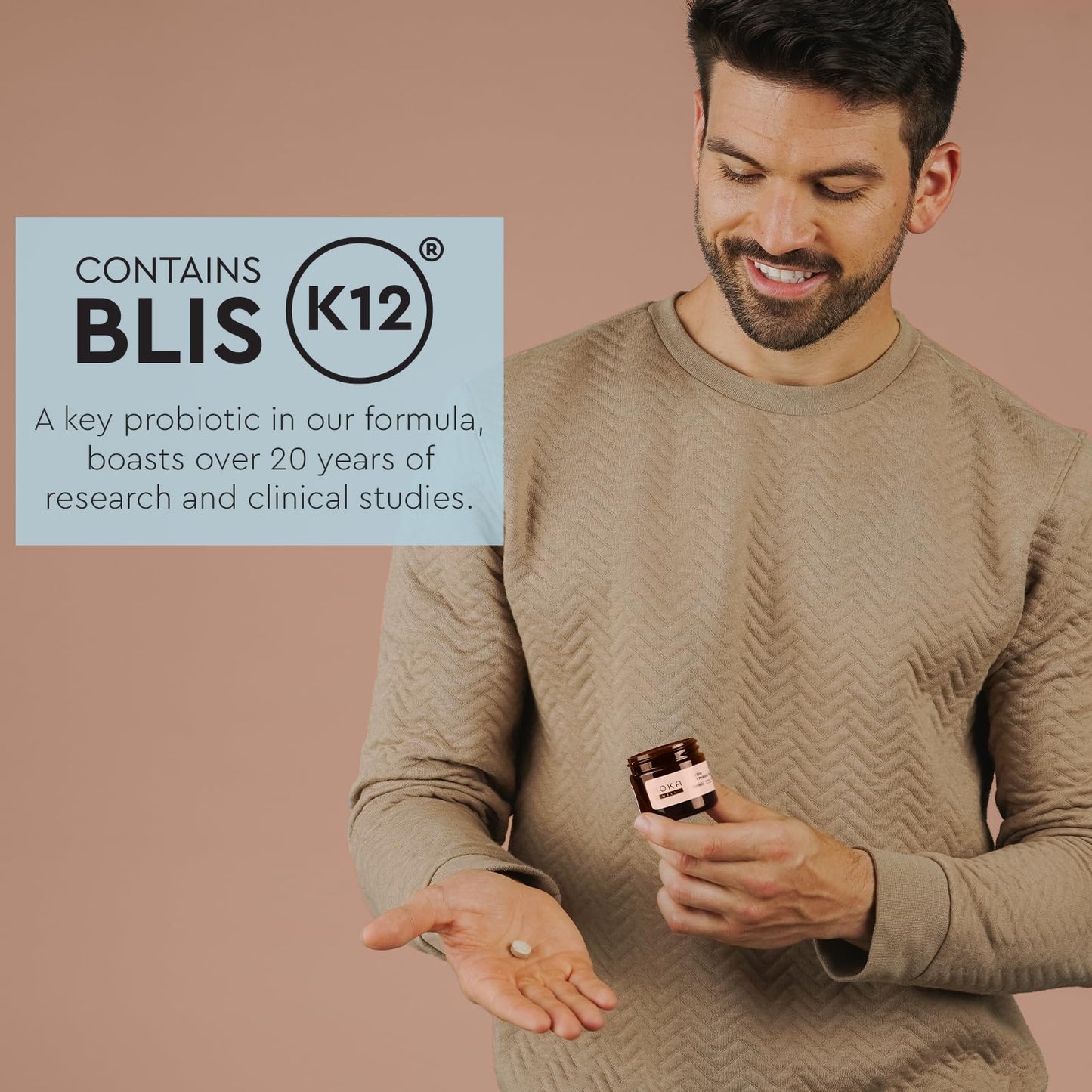 Boka Vital Bite Oral Pre + Probiotics - Sugar-Free Nut-Free Chewable Dental Probiotics for Teeth and Gums with BLIS K12, Vitamin D3 K2 for Men Women, Freshens Breath - Peppermint, 30 ct