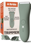 MERIDIAN Body Hair Trimmer for Men, Pubic Hair Trimmer Balls, Body Shaver for Men Groin Safe, Electric Ball Shavers, Bikini Razors Women, Waterproof & Rechargeable - Sage