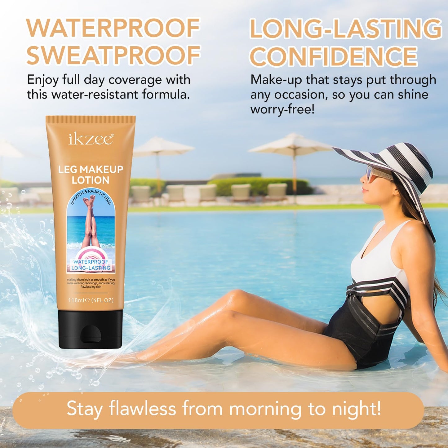 Leg Makeup Concealer, Flawless Body Cover Cream Waterproof Leg Cream, Leg Skin Tattoo Scars Concealer, Suitable for Natural, Healthy Skin Tones (#2)