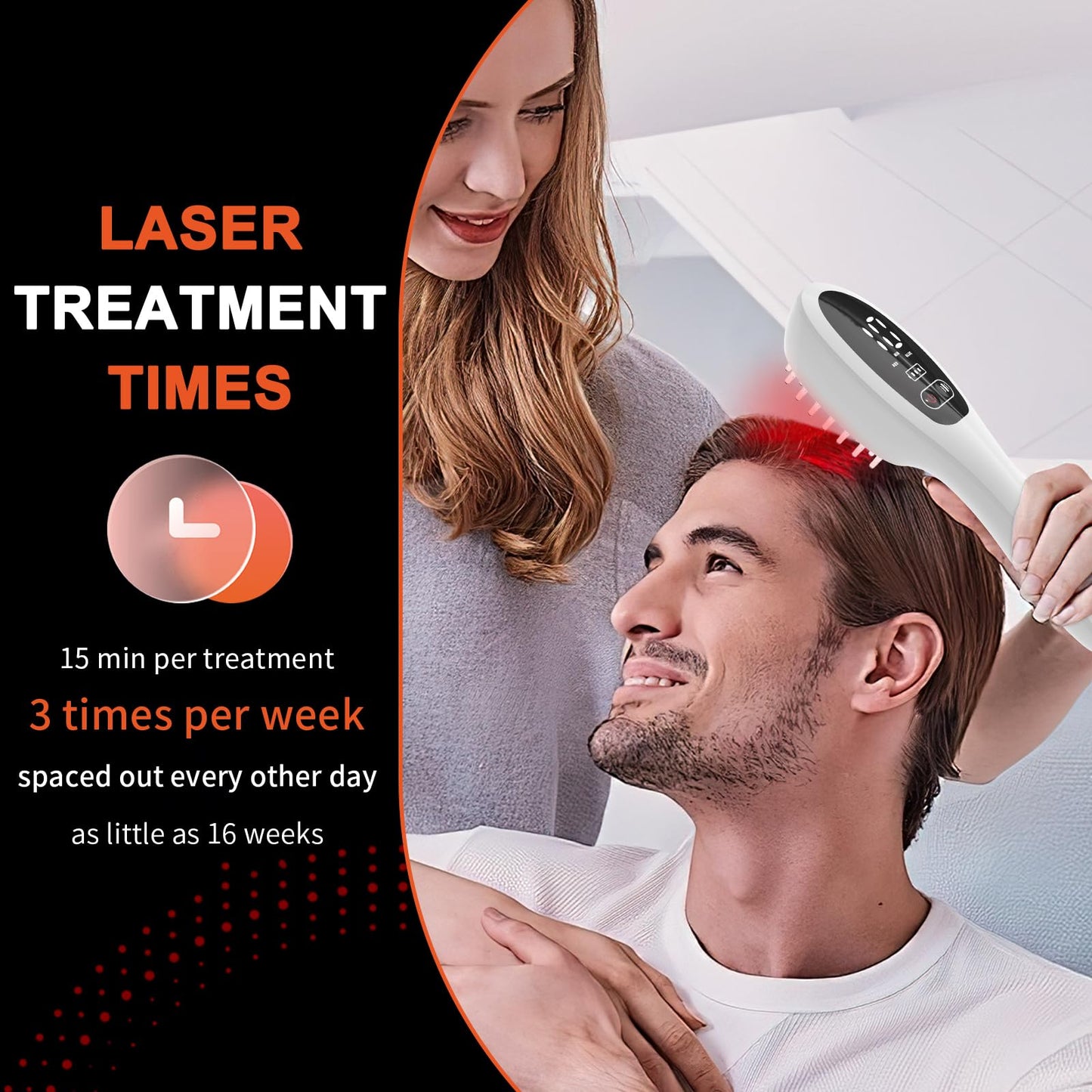 PUPCA Laser Therapy Hair Growth Comb, Hand-Held Comb-Shaped Low Level Laser Therapy To Promote Hair Growth in Women and Men