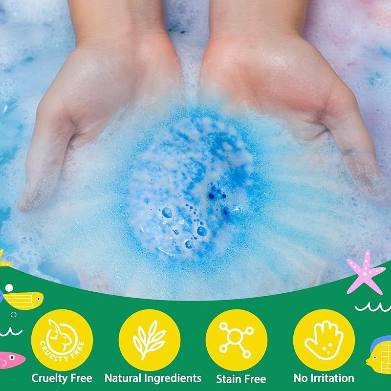 Bath Bombs for Kids with Toys Inside - 12 Pack Cat & Dog Gift Set